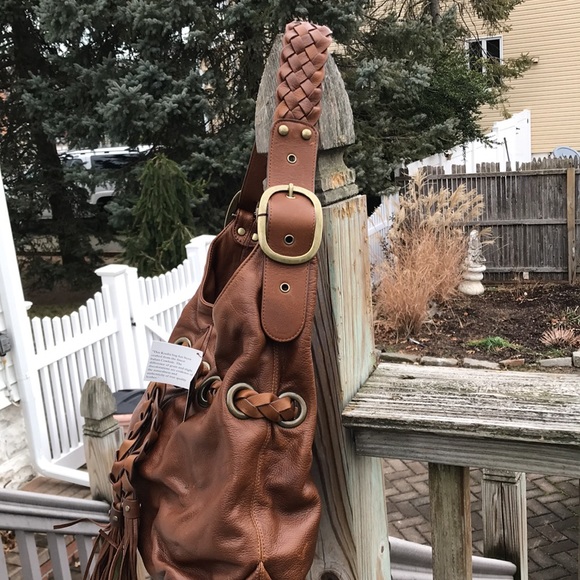 Kooba chestnut brown leather bag w refine details NWT large hobo shoulder bag - Picture 3 of 12